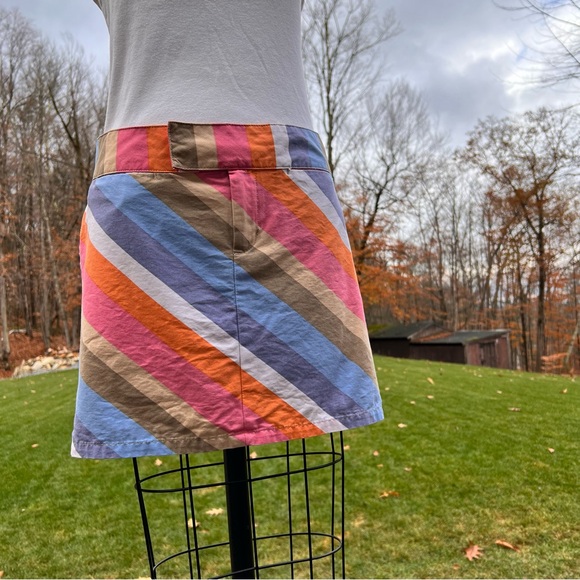 i.e. Relaxed 100% Cotton Rainbow Stripe Mini Skirt Petite Size 6P - Picture 8 of 10